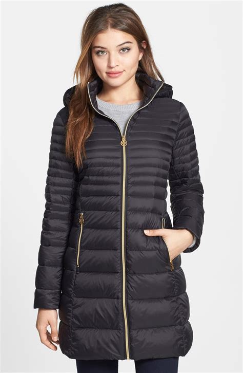 michael kors down coat racoon navy|michael kors packable down coat.